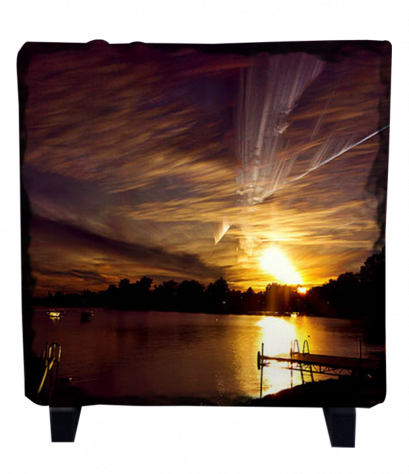 หินสกรีนภาพได้ ลาย Sunset Rock สีสวย